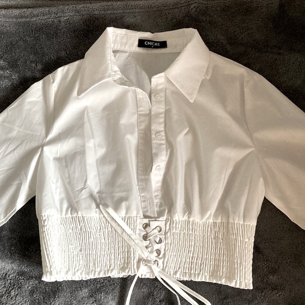 white crop top